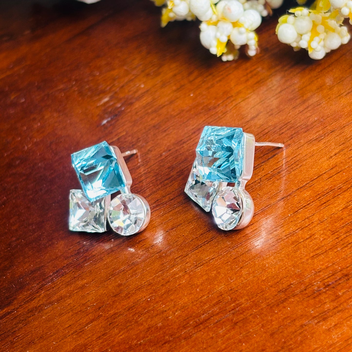 Ice-Blue Halo Studs