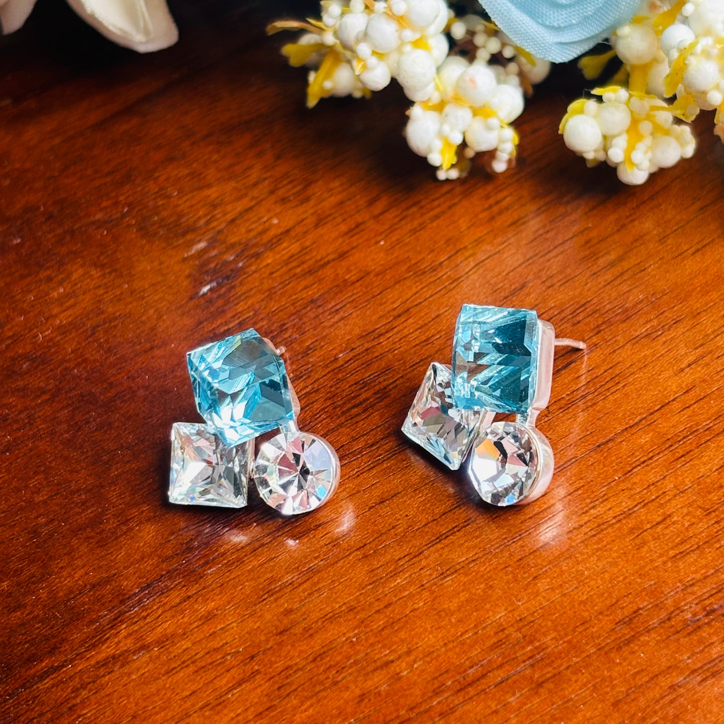 Ice-Blue Halo Studs
