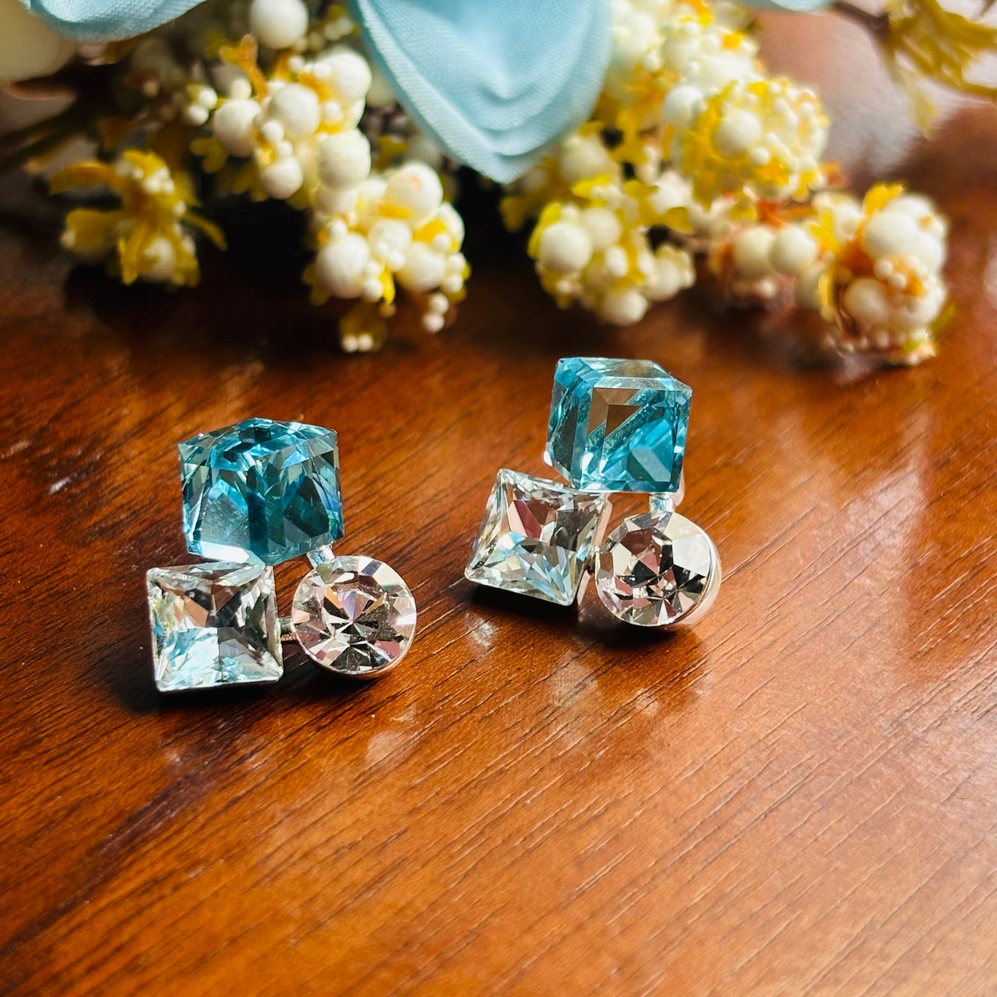 Ice-Blue Halo Studs