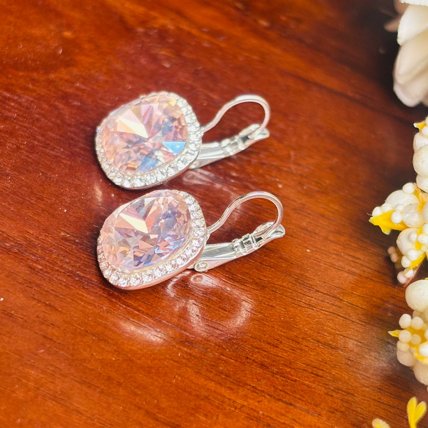 Peach Crystal Sparkle Studs