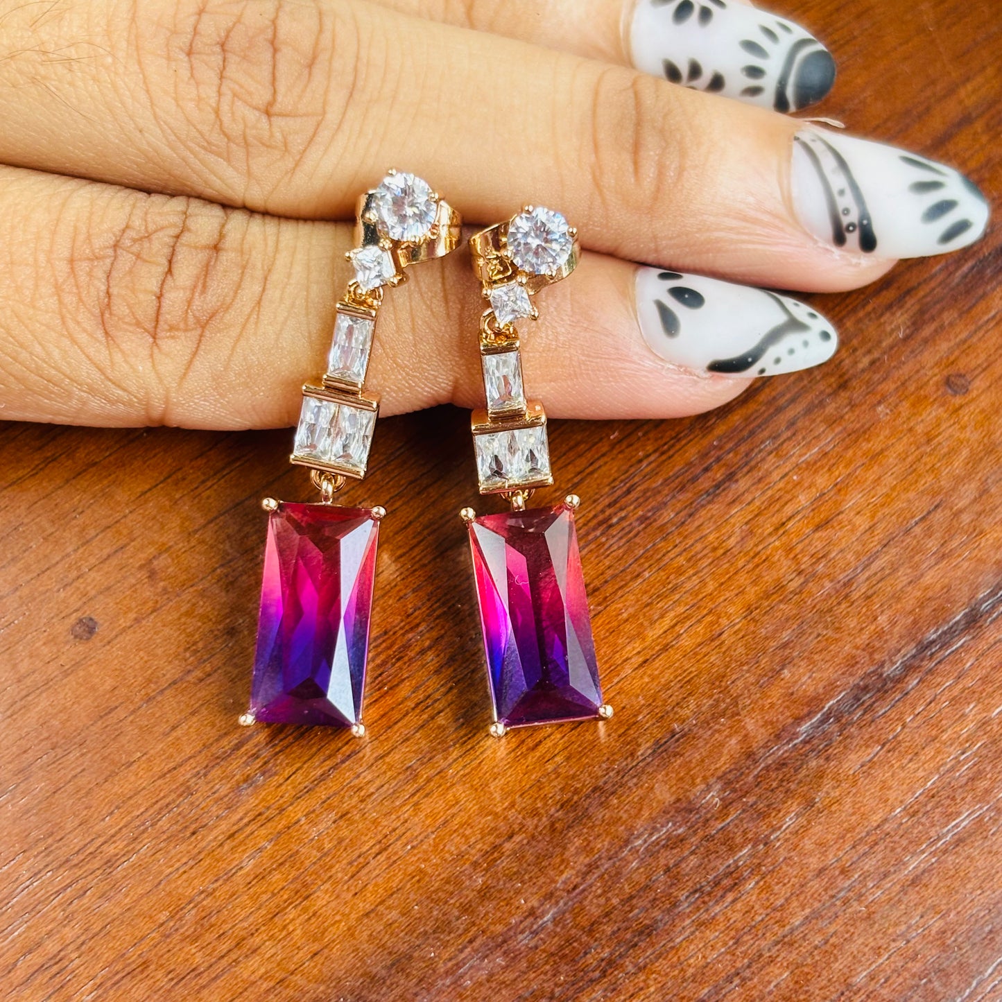 Geometric Multi-gemstone Danglers