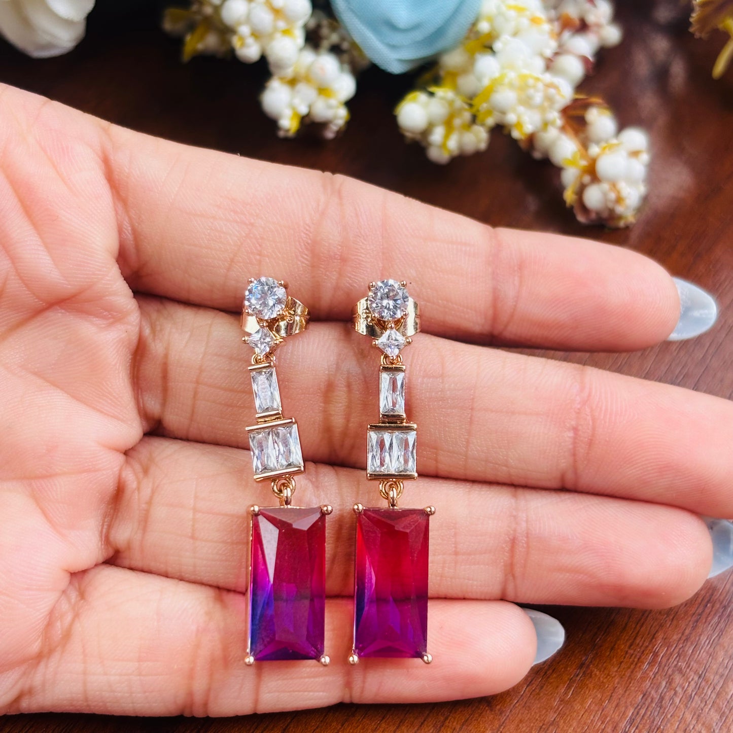 Geometric Multi-gemstone Danglers