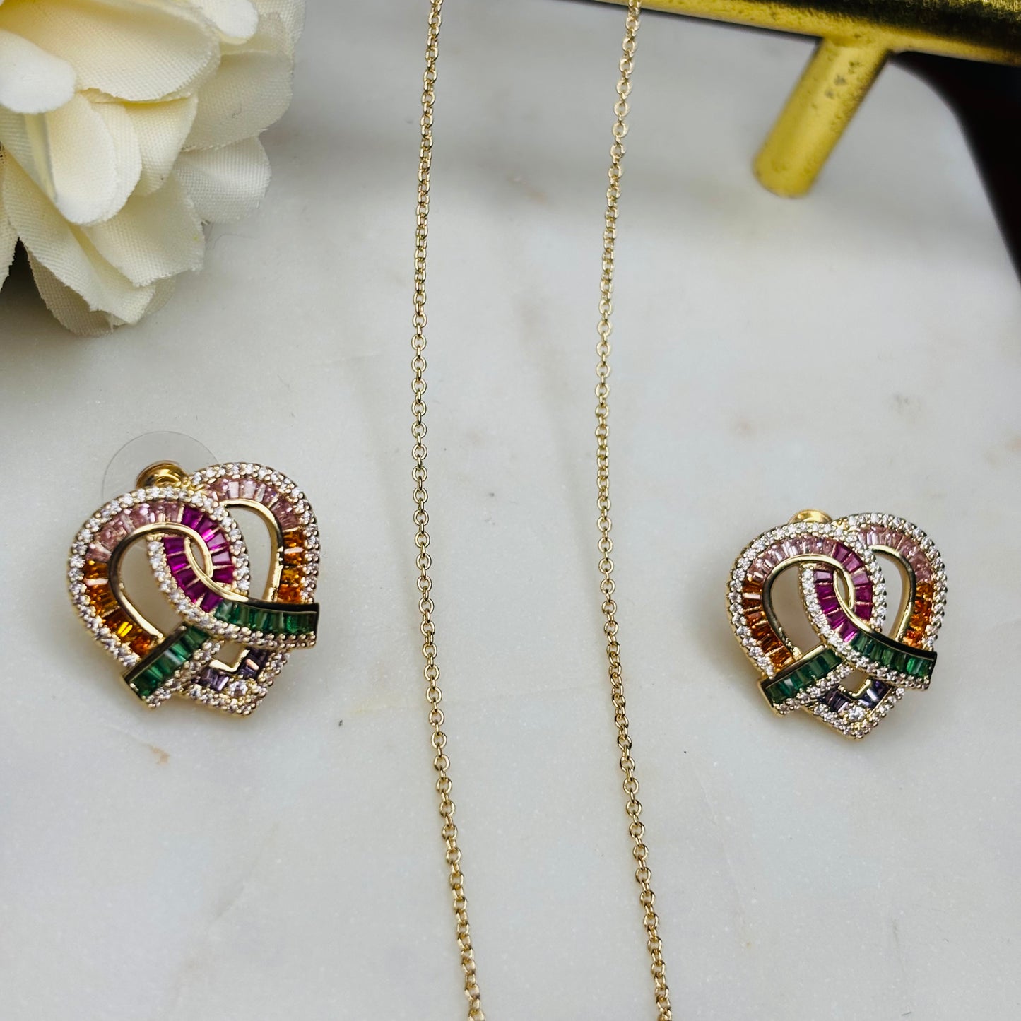 Heart-Knot Crystal Set