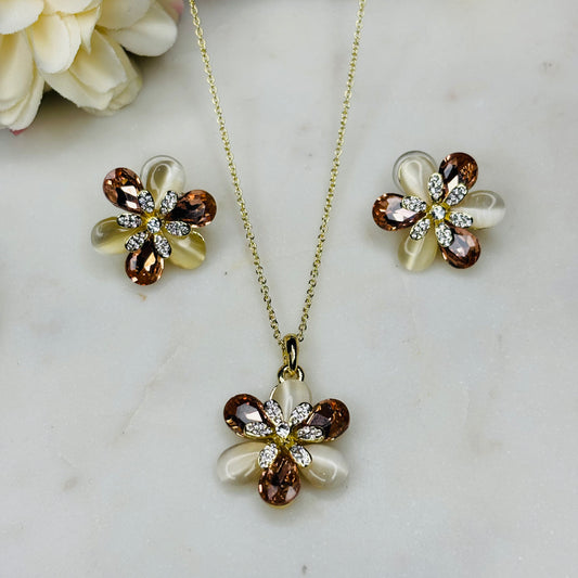 Petals of Amber Crsytal Set