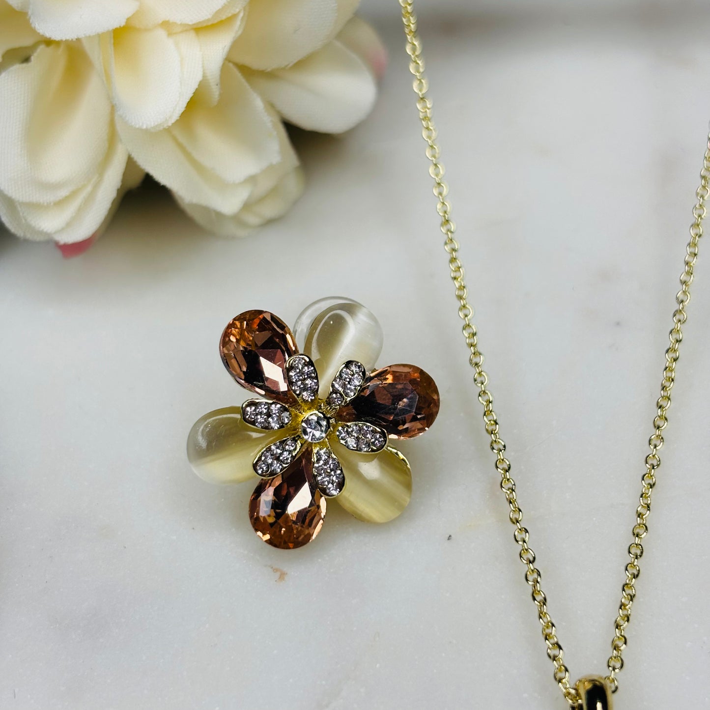 Petals of Amber Crsytal Set