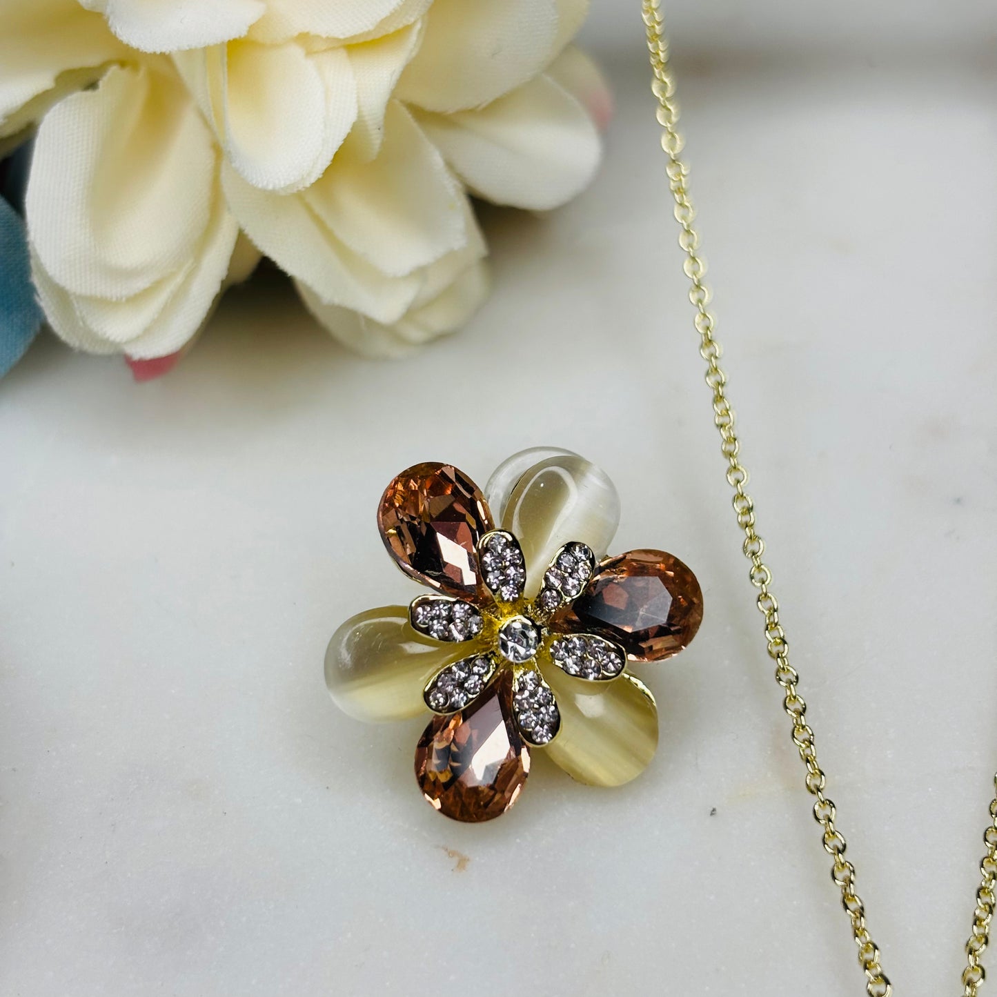 Petals of Amber Crsytal Set