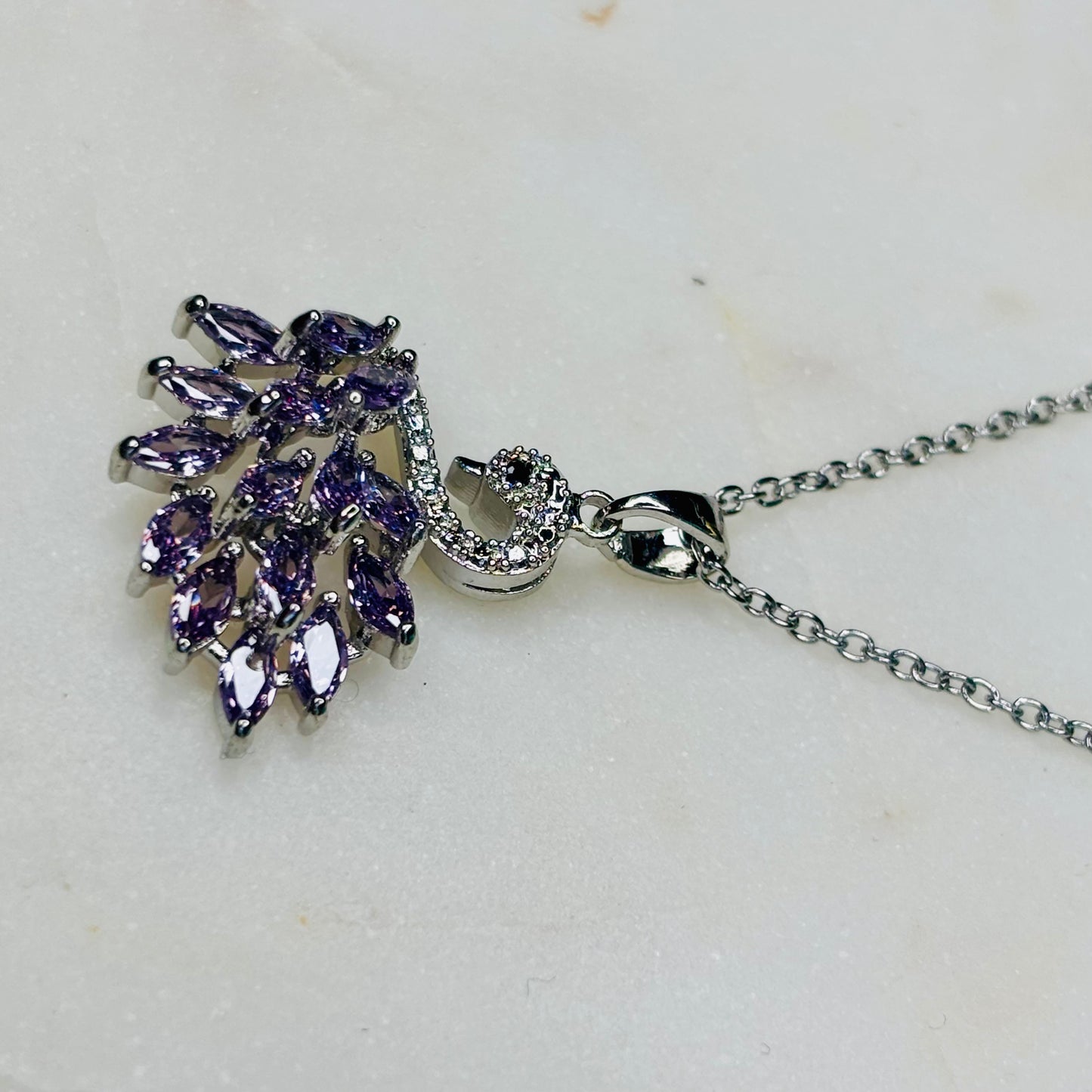 Purple-Crystal Swan Set