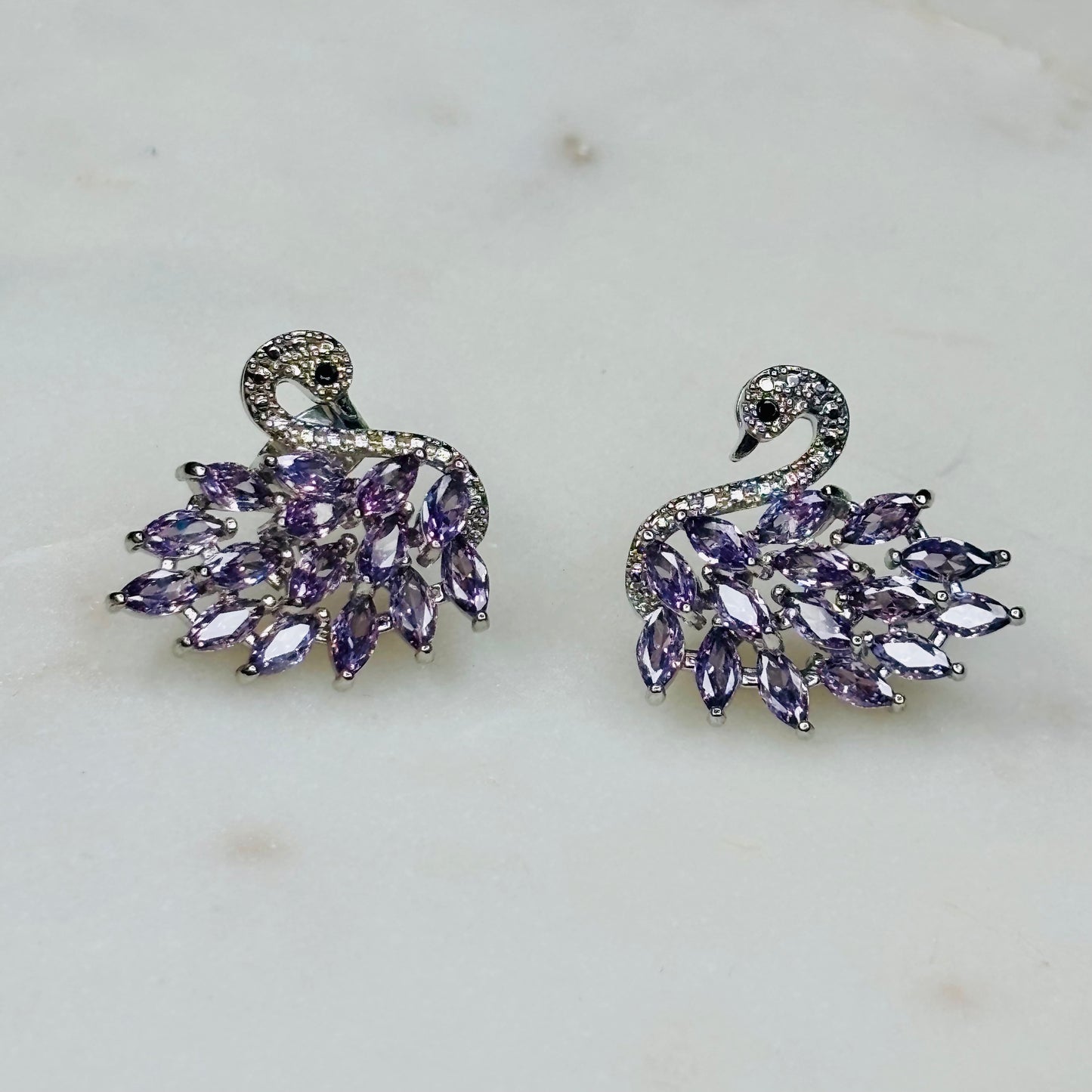 Purple-Crystal Swan Set