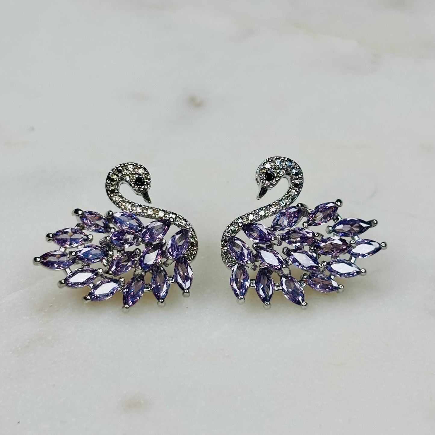 Purple-Crystal Swan Set