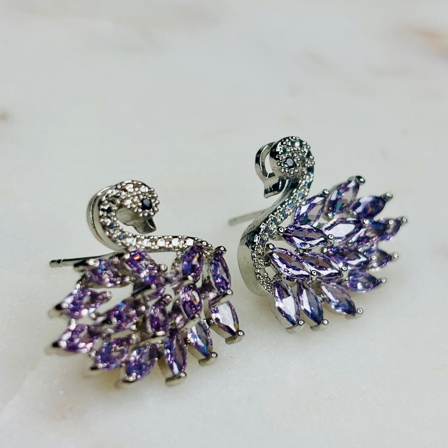 Purple-Crystal Swan Set