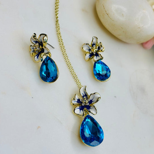 Sapphire Bloom Drop Set