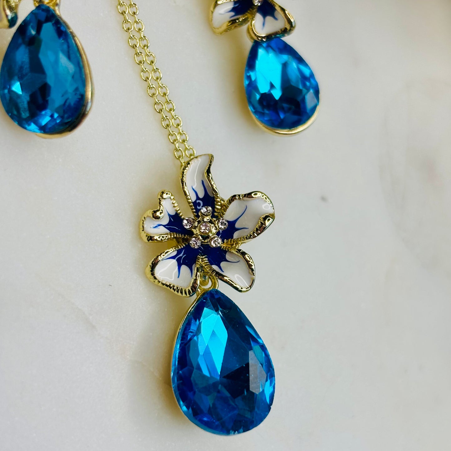 Sapphire Bloom Drop Set