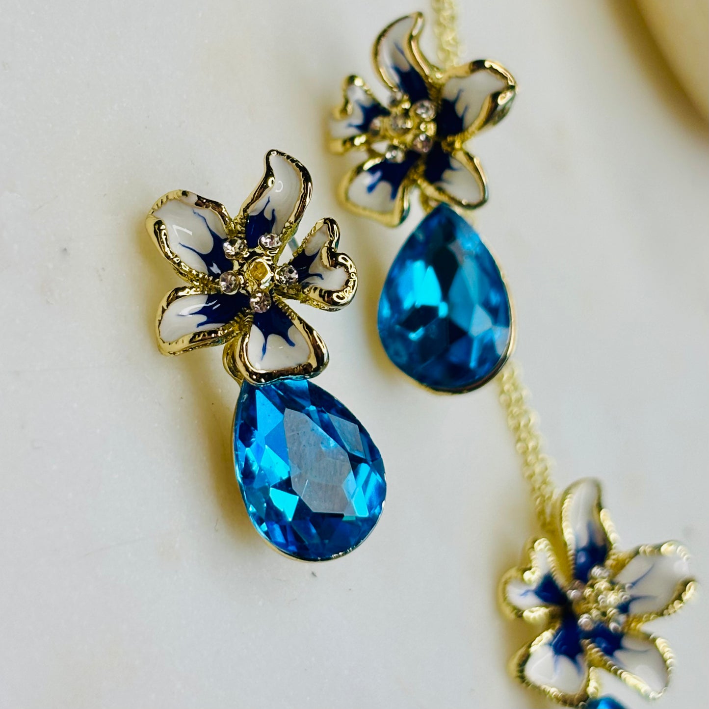 Sapphire Bloom Drop Set