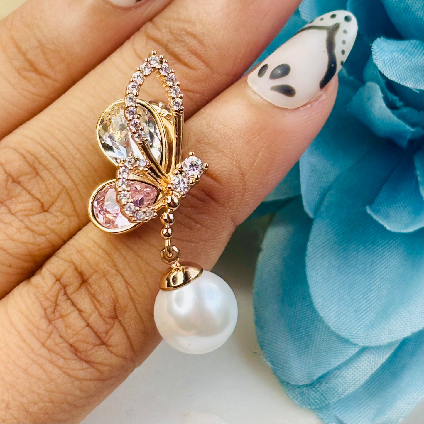 Aurora Fairy Wing Pearl Earrings