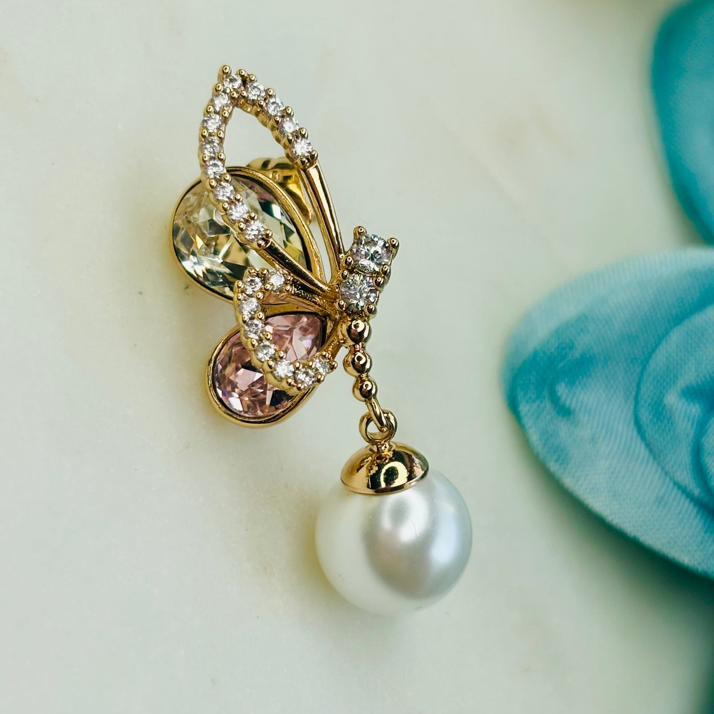 Aurora Fairy Wing Pearl Earrings