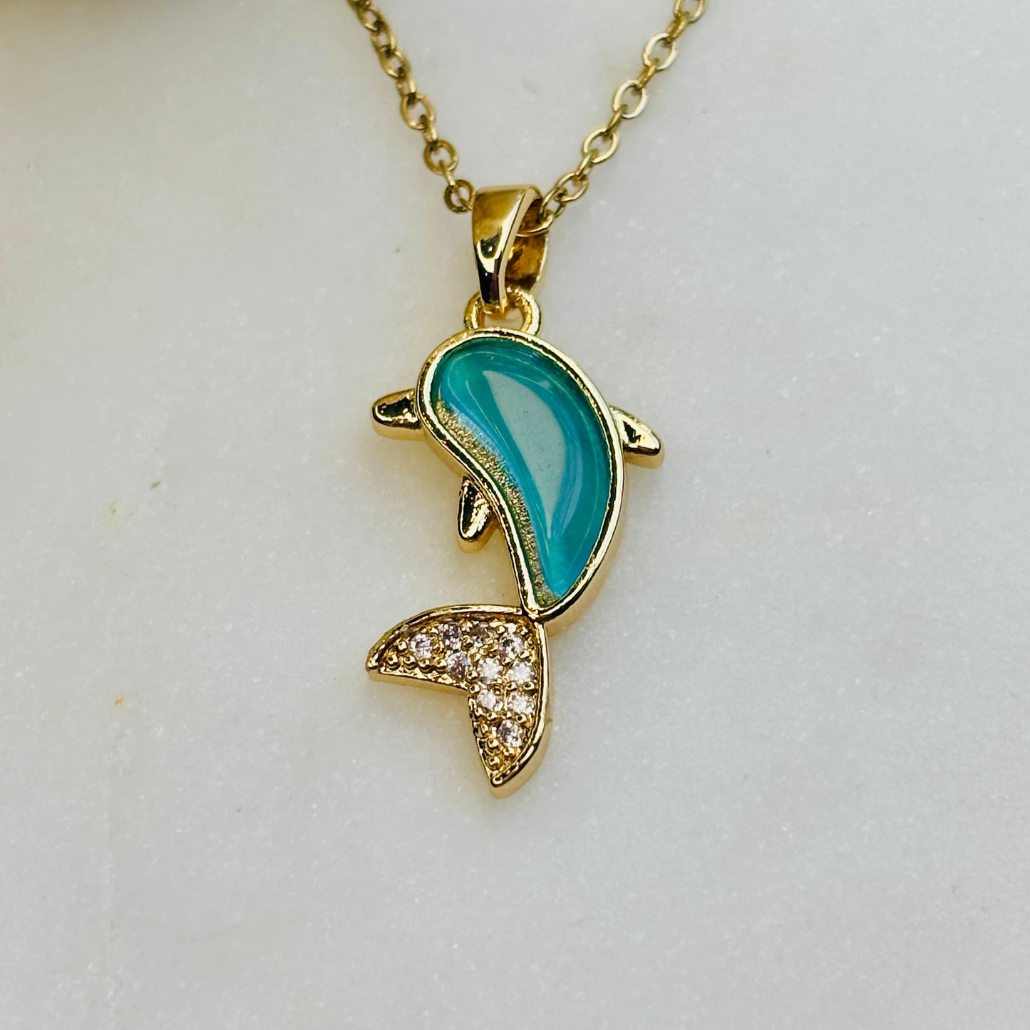 Ocean Wave Dolphin Pendant