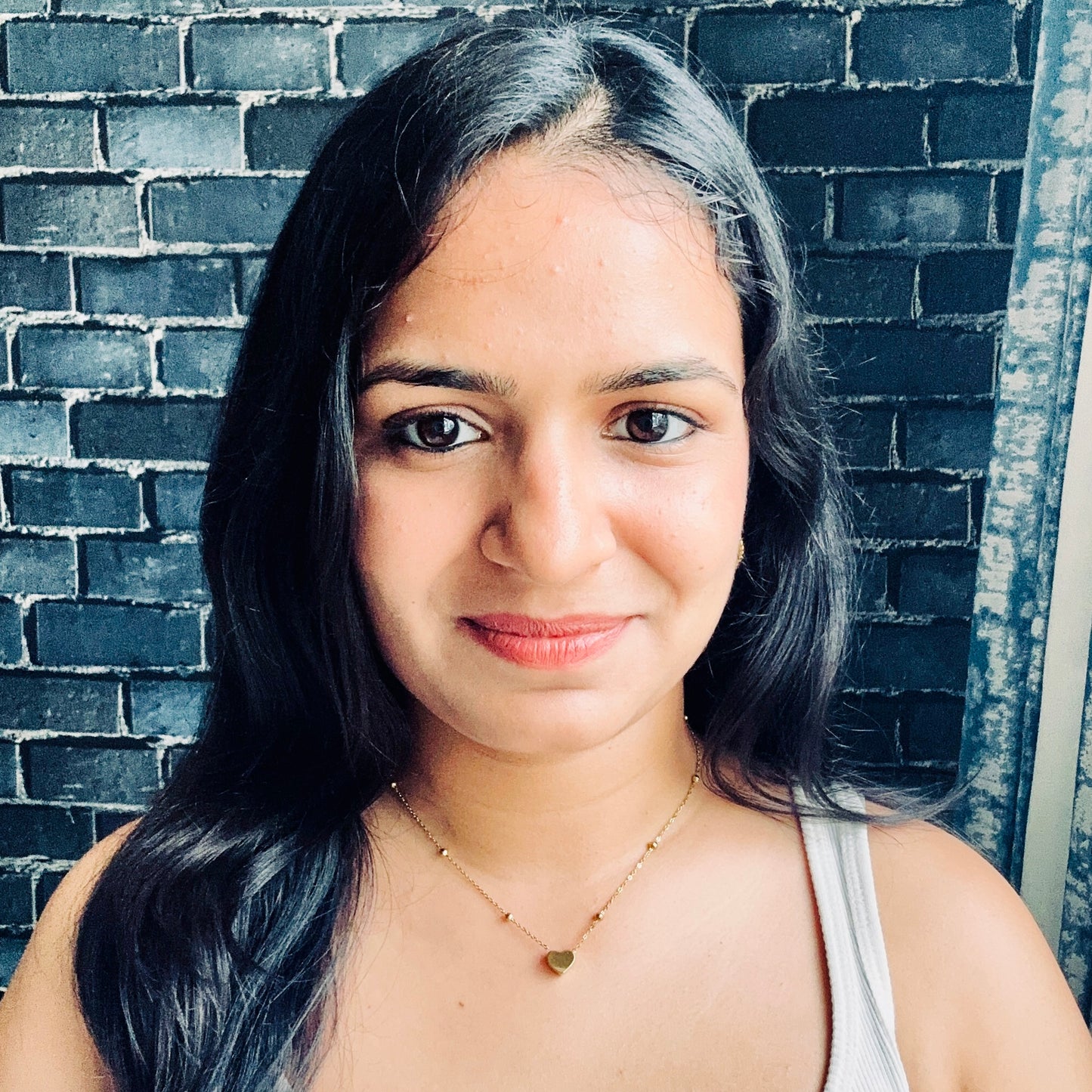 Gold Puff Heart Necklace