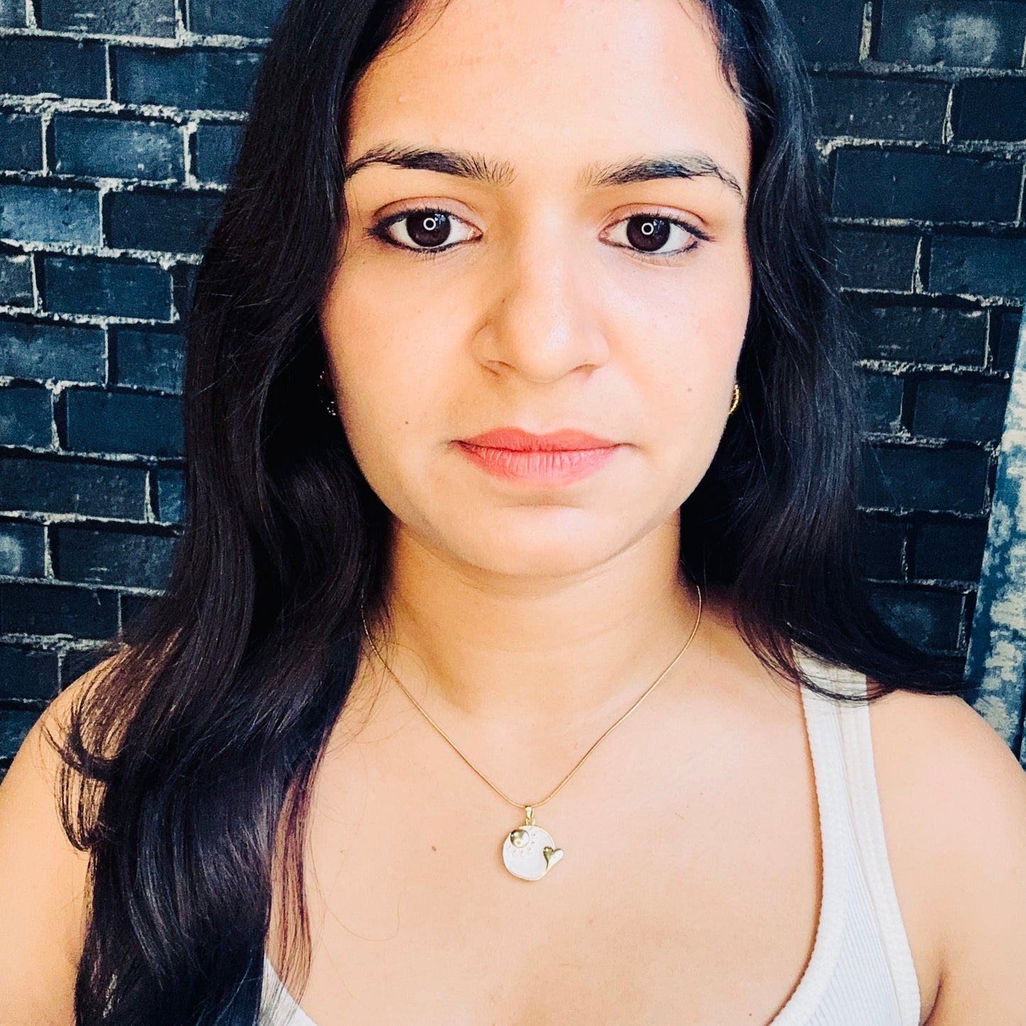 Enamel Sun-Heart Necklace