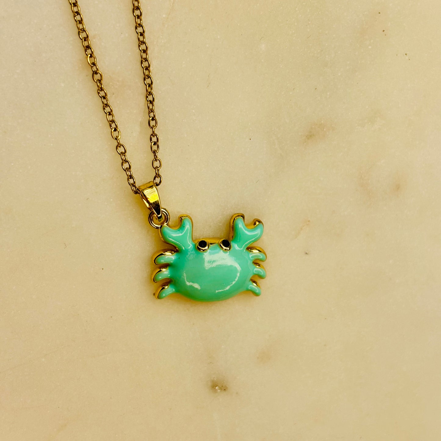 Minty Sea-Crab Necklace