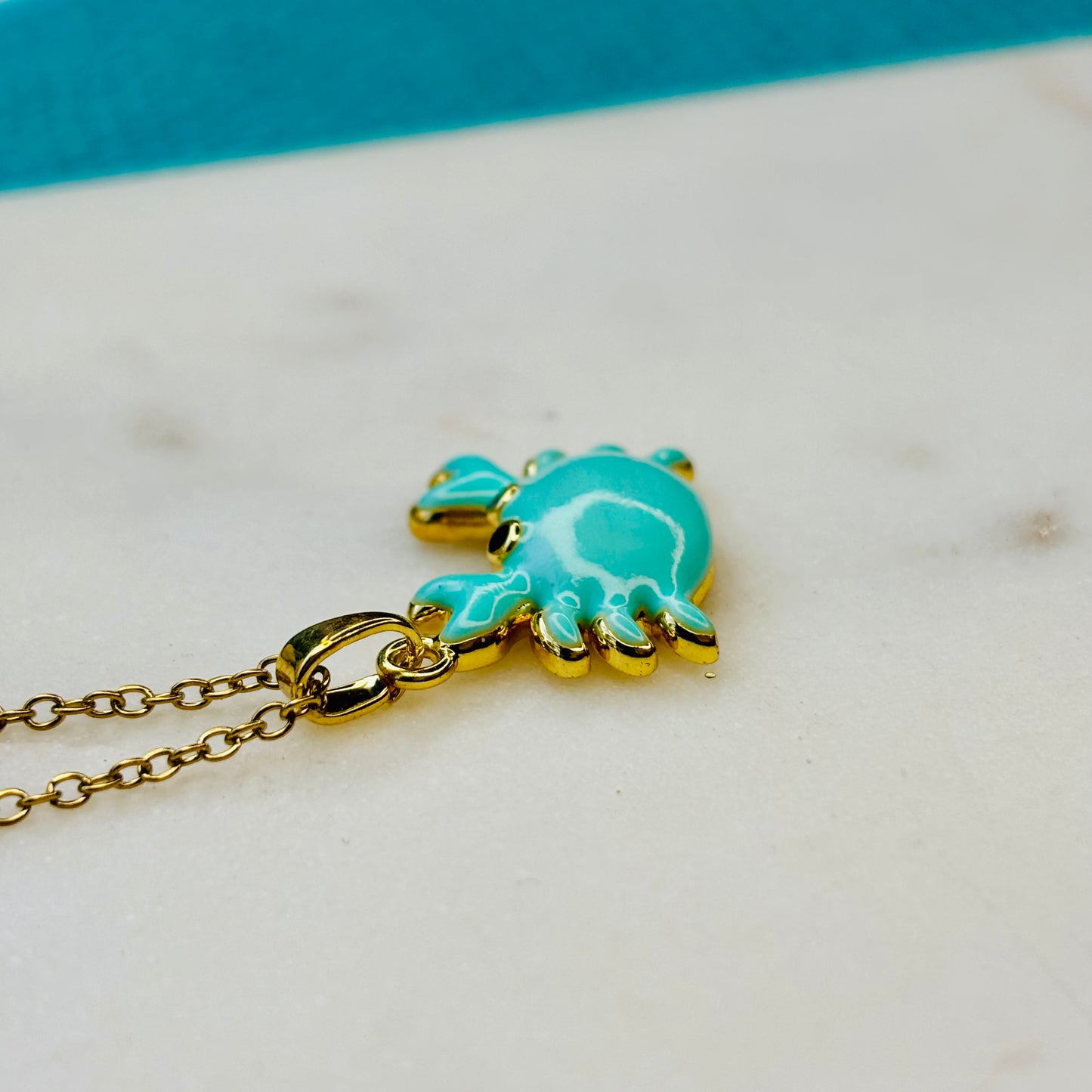 Minty Sea-Crab Necklace
