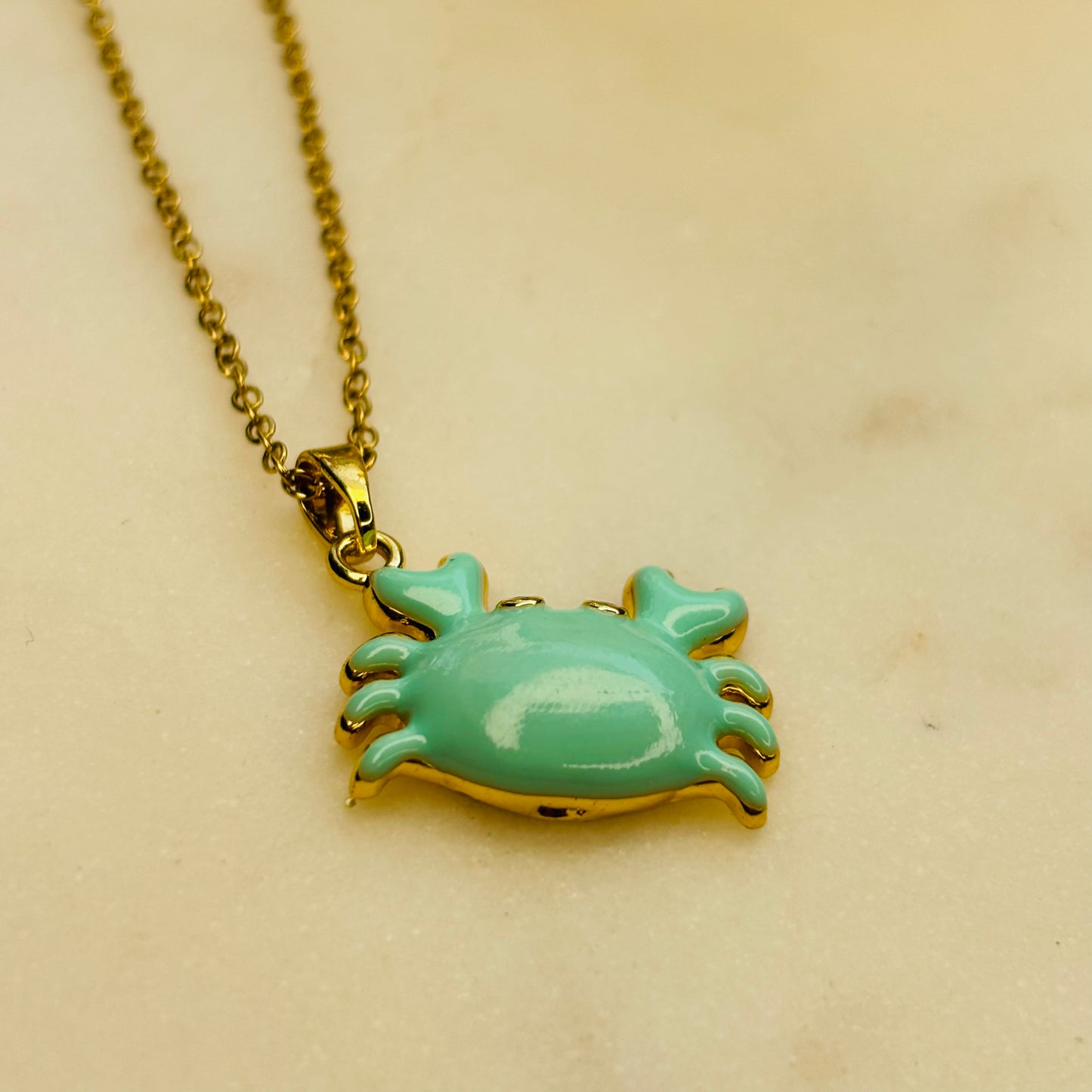 Minty Sea-Crab Necklace