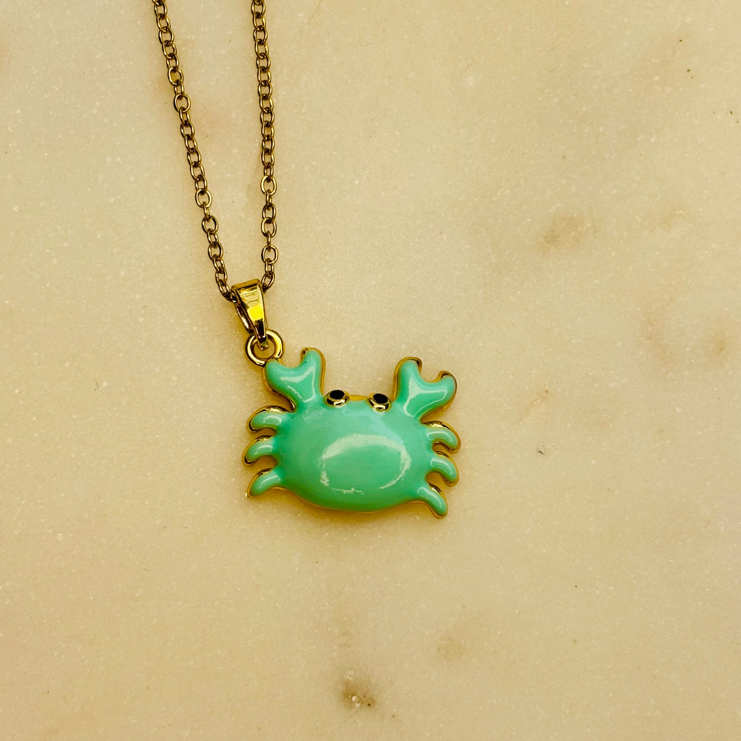 Minty Sea-Crab Necklace