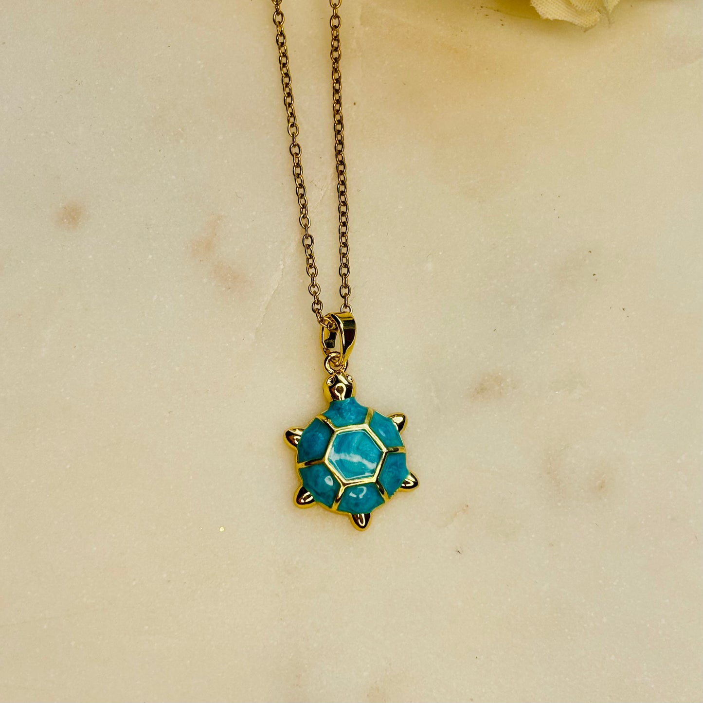 Aqua Turtle Necklace