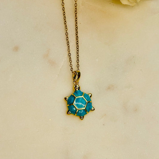 Aqua Turtle Necklace