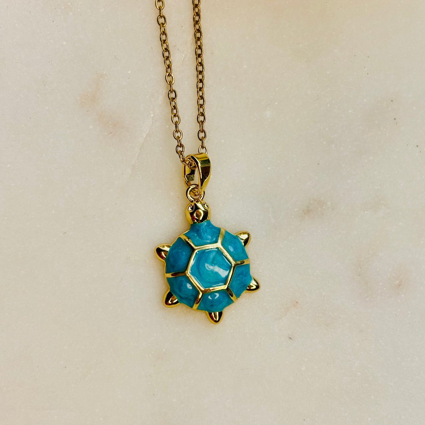 Aqua Turtle Necklace