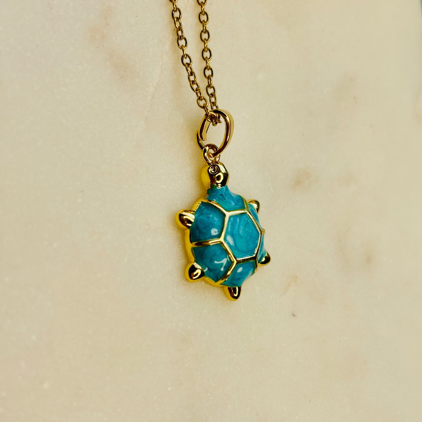 Aqua Turtle Necklace