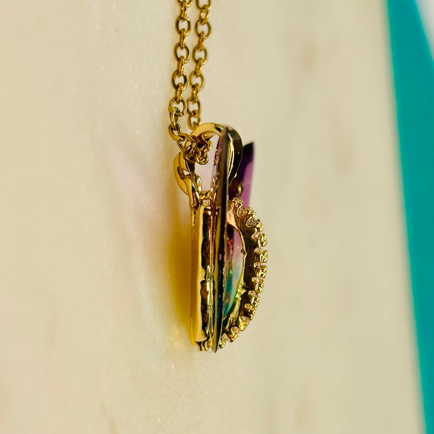 Lavender Glow Butterfly Necklace