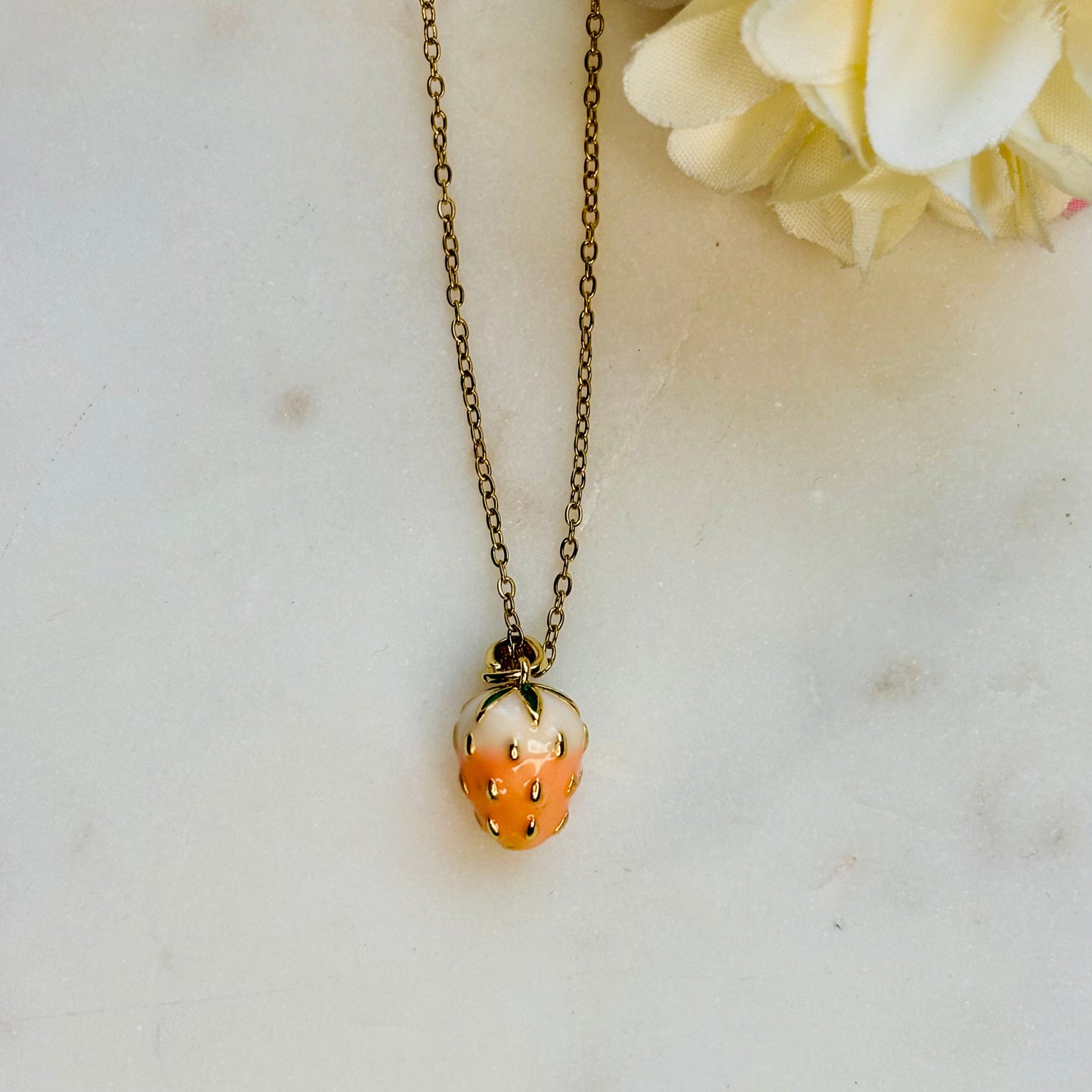 Peach Strawberry Necklace