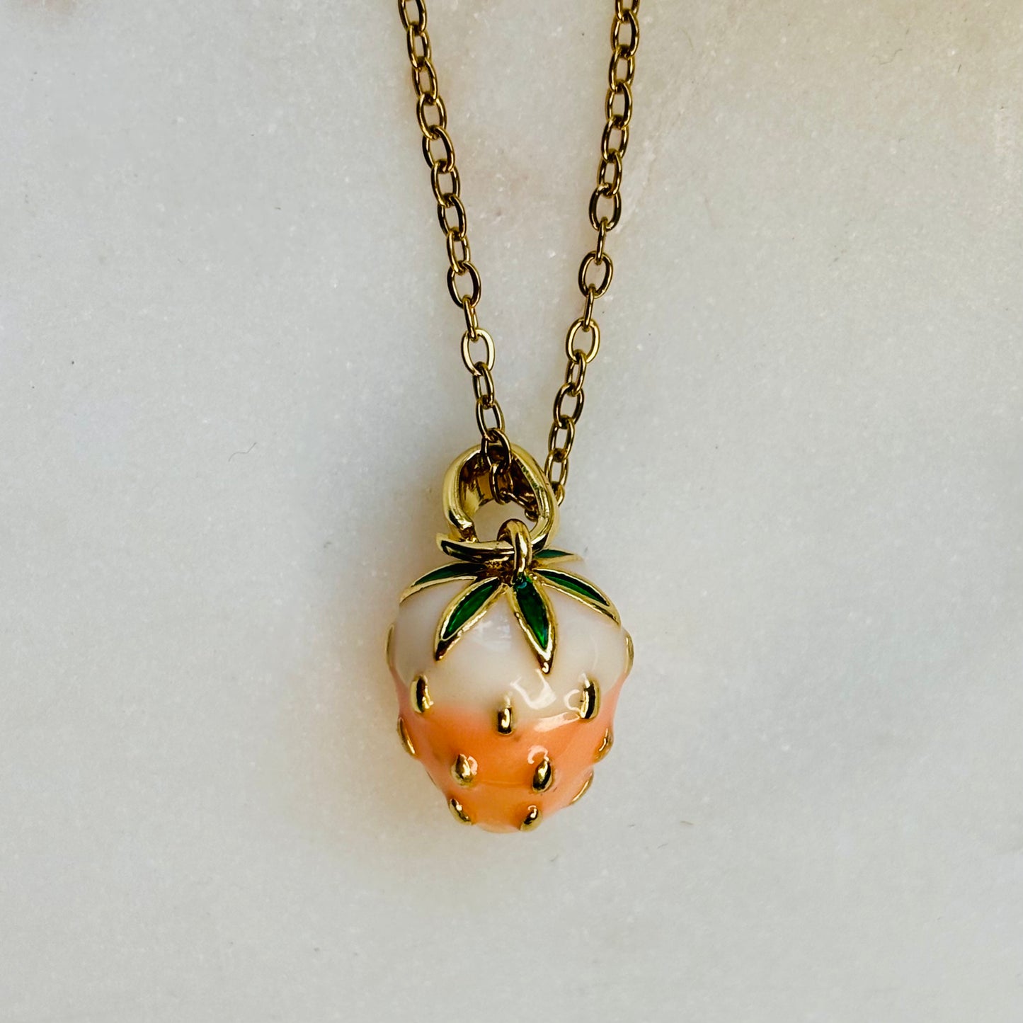 Peach Strawberry Necklace