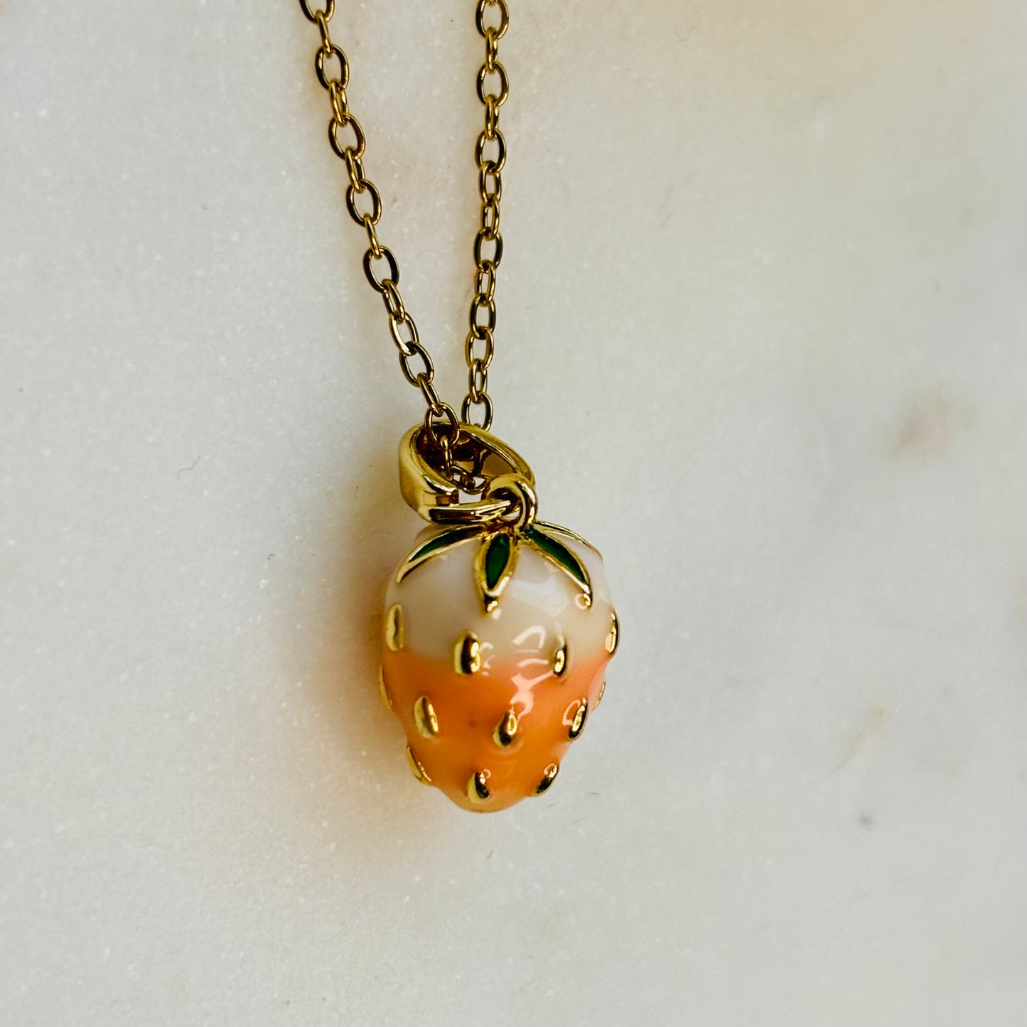 Peach Strawberry Necklace