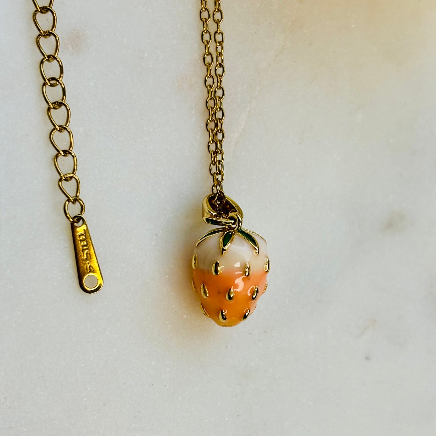 Peach Strawberry Necklace